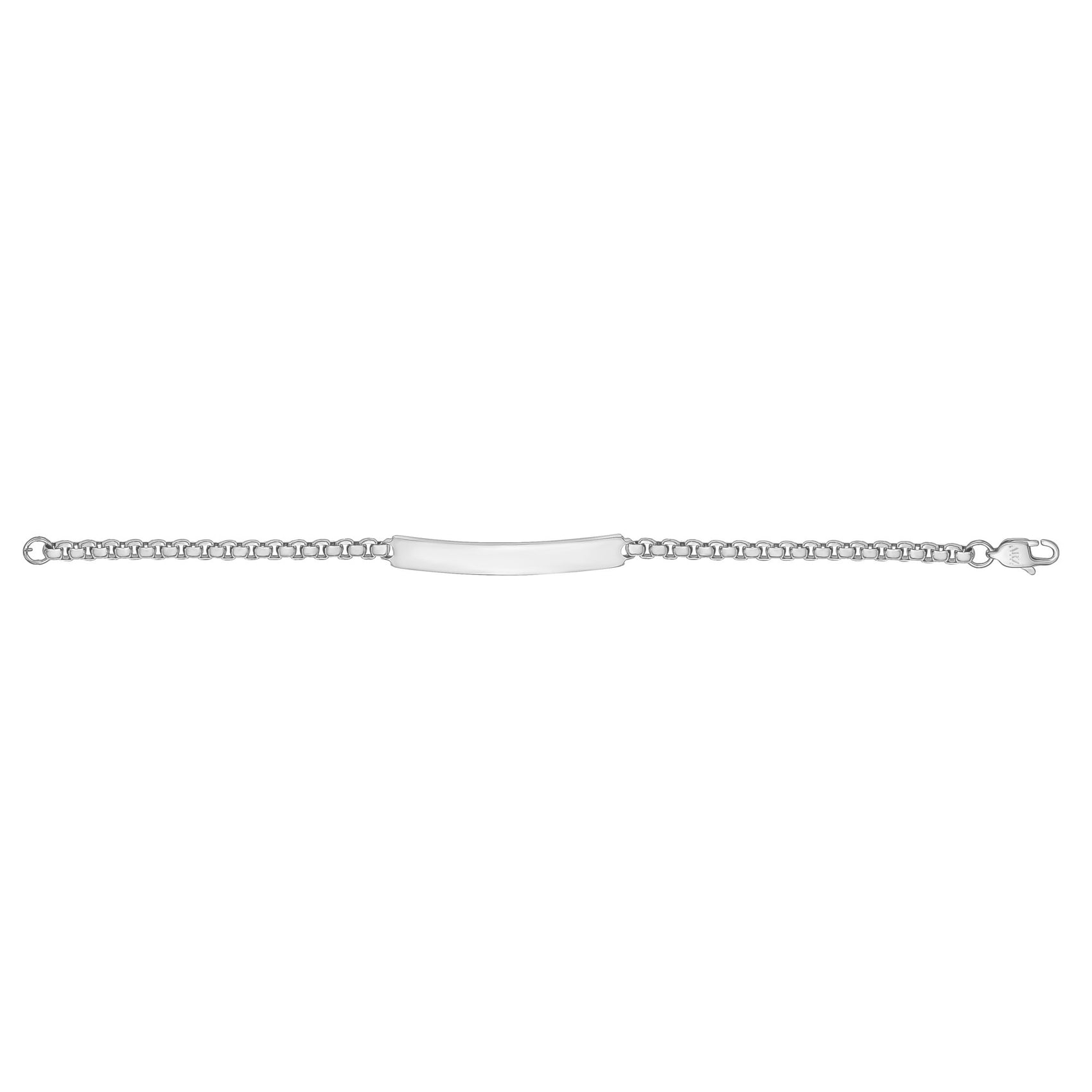 Women Bracelet - 4mm Round Box Engravable Steel ID Bracelet
