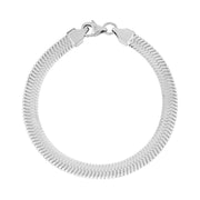 Women Bracelet - 6mm Silver Herringbone Bracelet