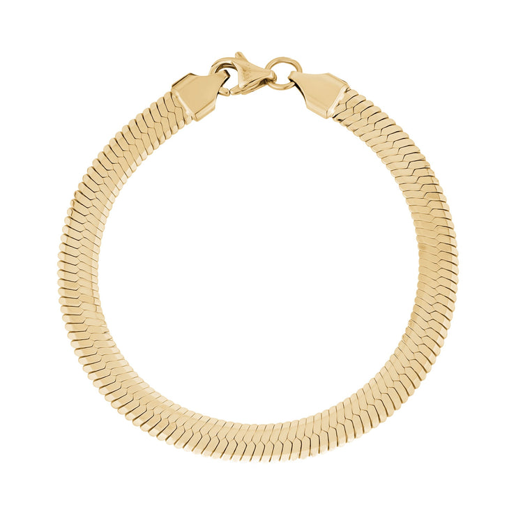 Women Bracelet - 6mm Gold Herringbone Bracelet