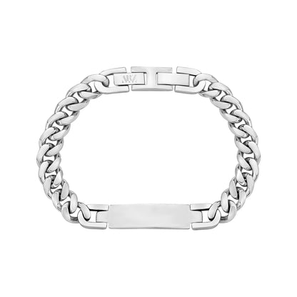 Women Bracelet - 8mm Stainless Steel Cuban Link Engravable ID Bracelet