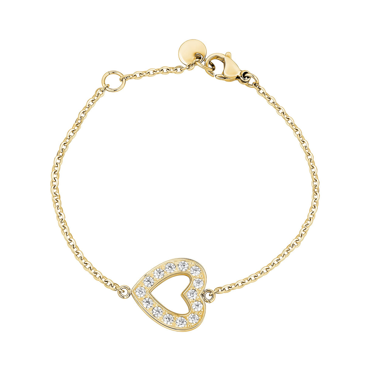Women Bracelet - Cubic Zircon Gold Heart Bracelet
