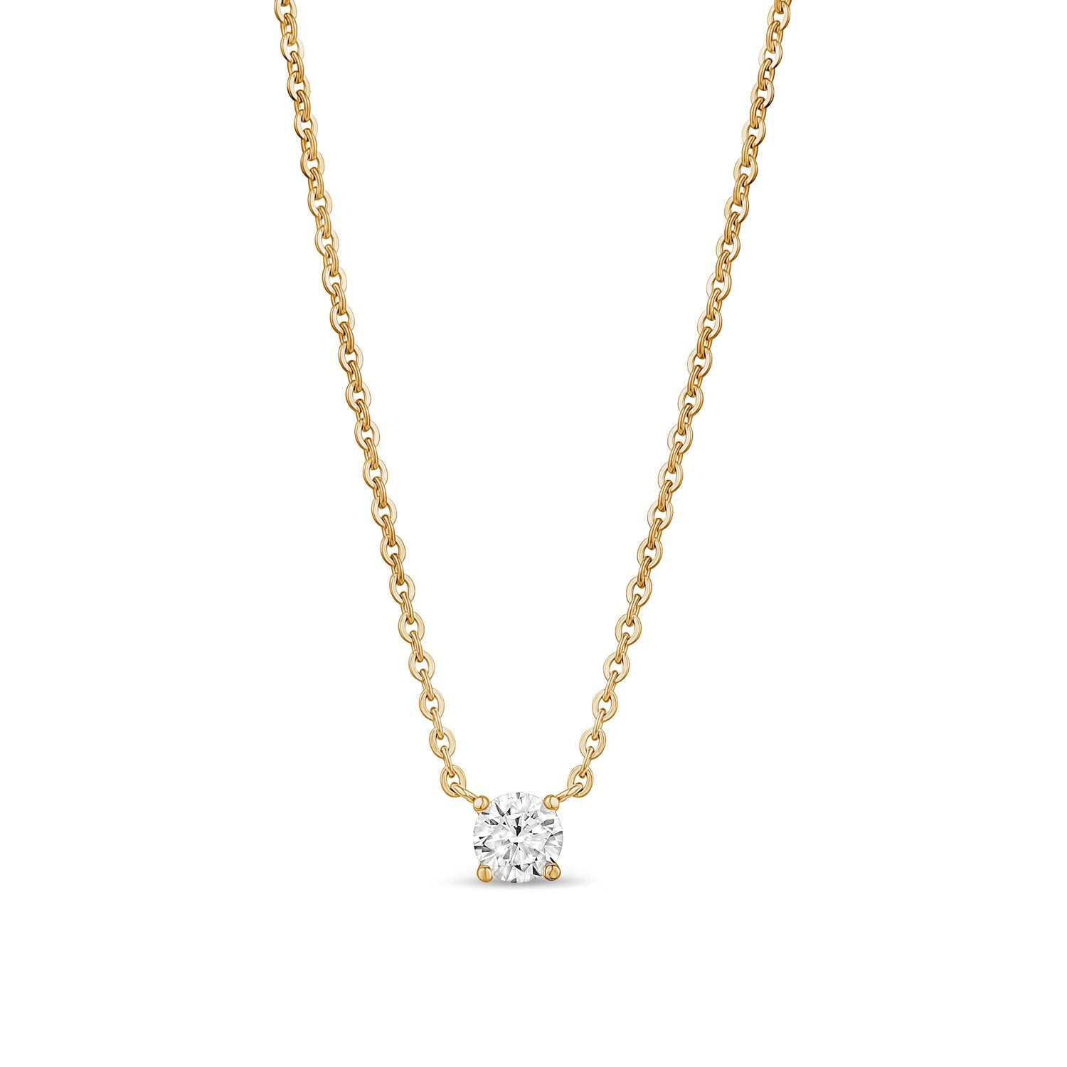 Women Pendant - 5mm Cubic Zircon Gold Stainless Steel Pendant