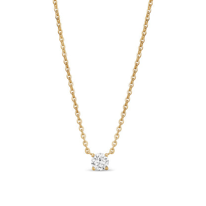 Women Pendant - 5mm Cubic Zircon Gold Stainless Steel Pendant