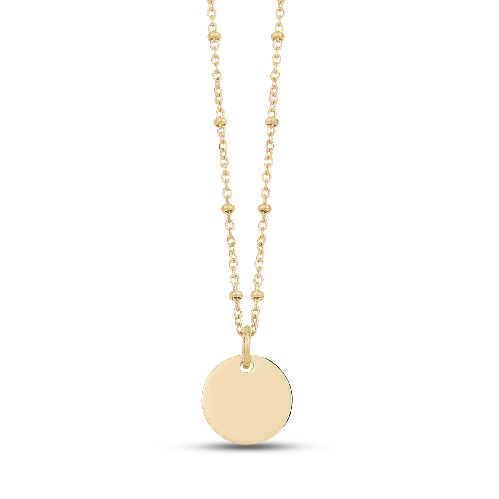 Women Pendant - Gold Beaded Chain Round Pendant