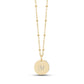 Women Pendant - Engravable Gold Beaded Chain Round Pendant