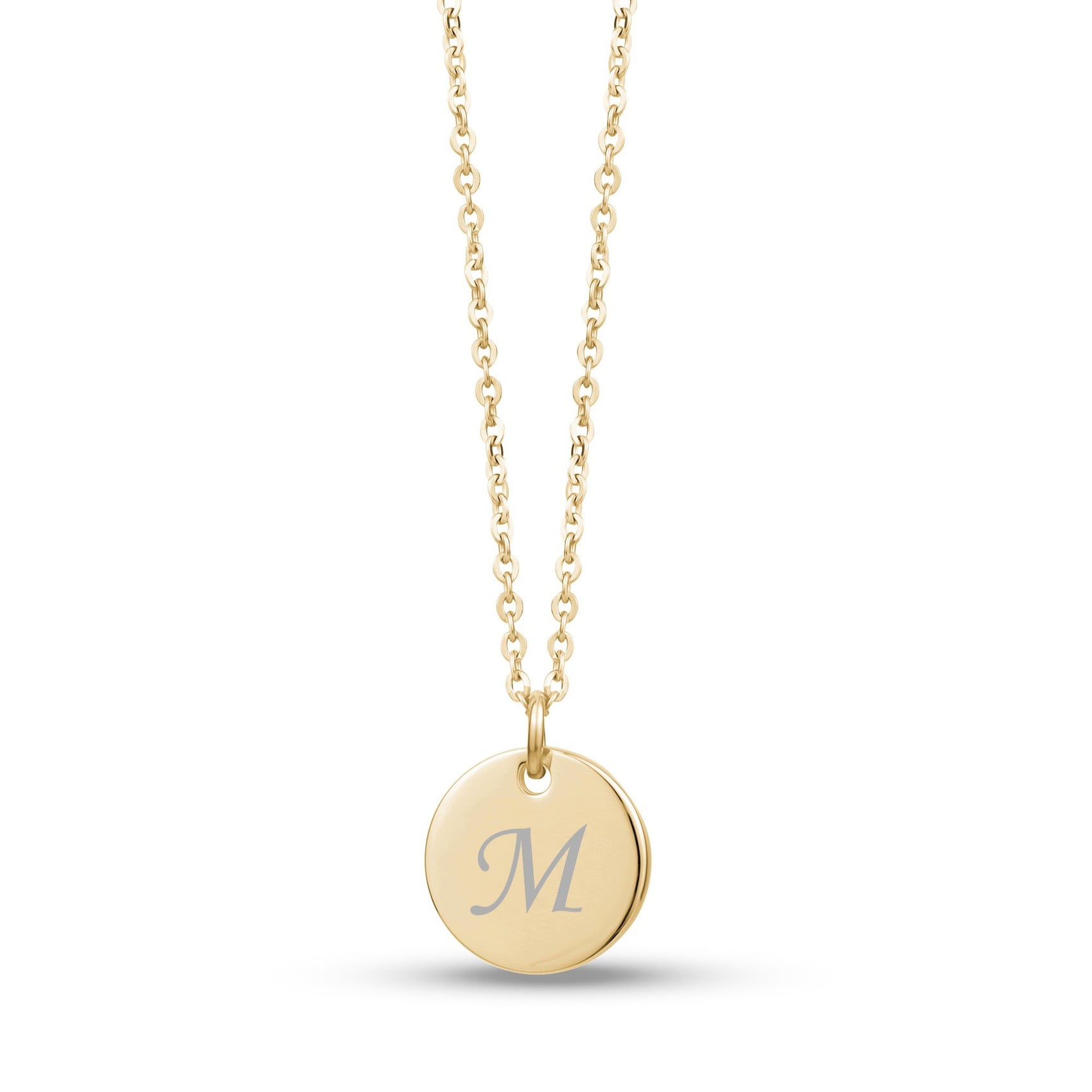 Women Pendant - Engravable Round Disc Gold Pendant