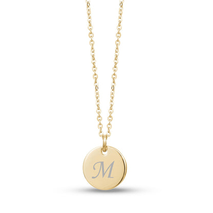 Women Pendant - Engravable Round Disc Gold Pendant