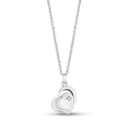 Women Pendant - Engravable Steel Heart Cremation Pendant For Ashes