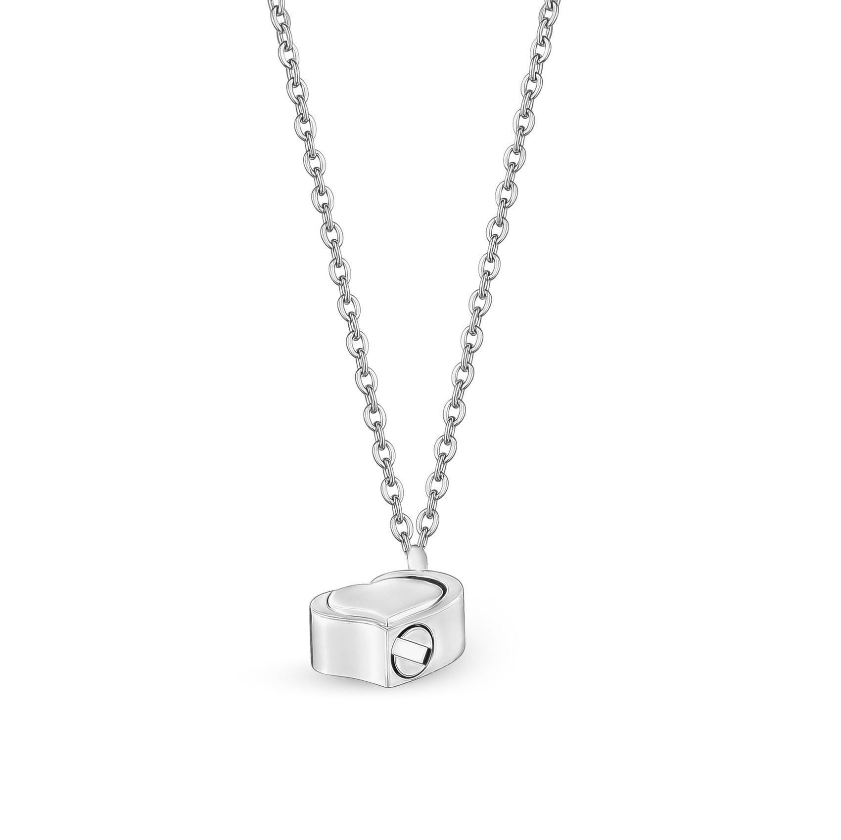 Women Pendant - Engravable Steel Heart Cremation Pendant For Ashes
