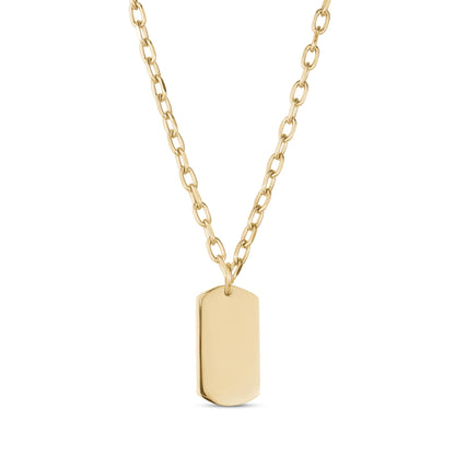 Women Pendant - Minimal Engravable Gold Womens Dog Tag