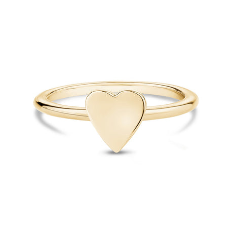 Women Ring - Minimal Gold Steel Engravable Heart Ring