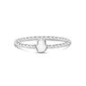 Women Ring - Minimal Stainless Steel Twisted Band Engravable Hamsa Ring
