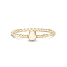Women Ring - Minimal Gold Steel Twisted Band Engravable Hamsa Ring