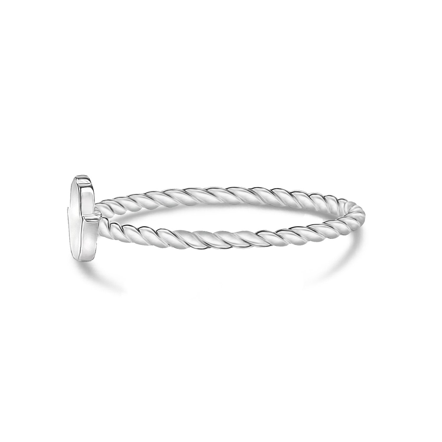 Women Ring - Minimal Twisted Band Engravable Hamsa Ring