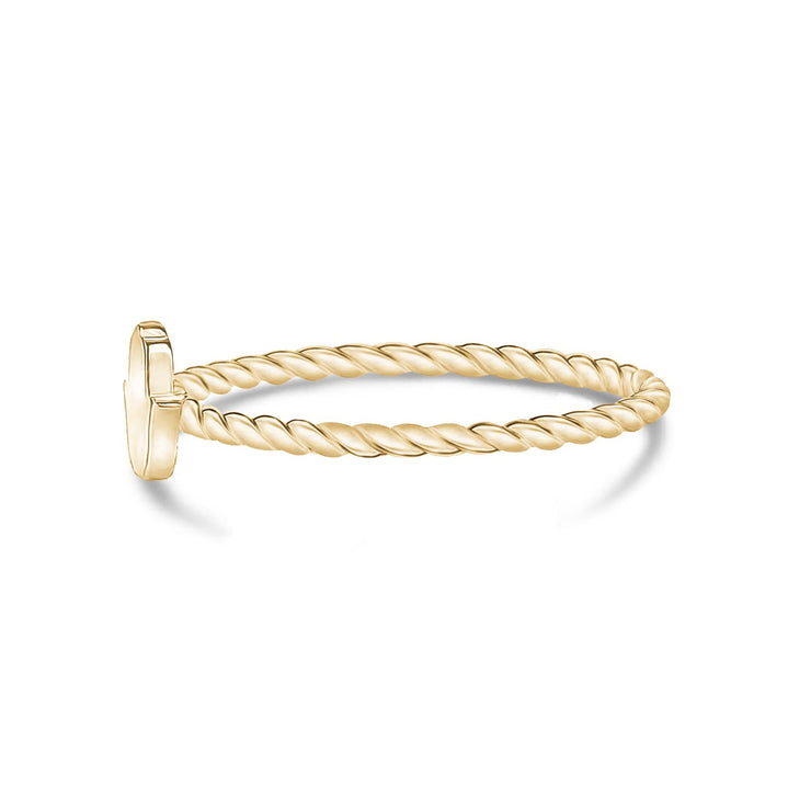 Women Ring - Minimal Twisted Band Engravable Hamsa Ring