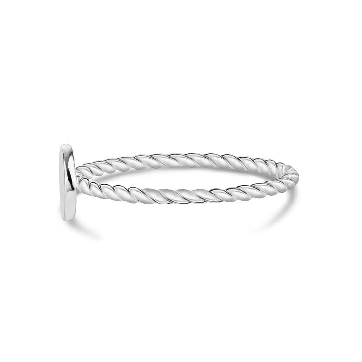 Women Ring - Minimal Twisted Band Round Engravable Ring