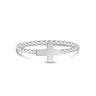 Women Ring - Minimal Stainless Steel Twisted Band Stackable Cross Ring