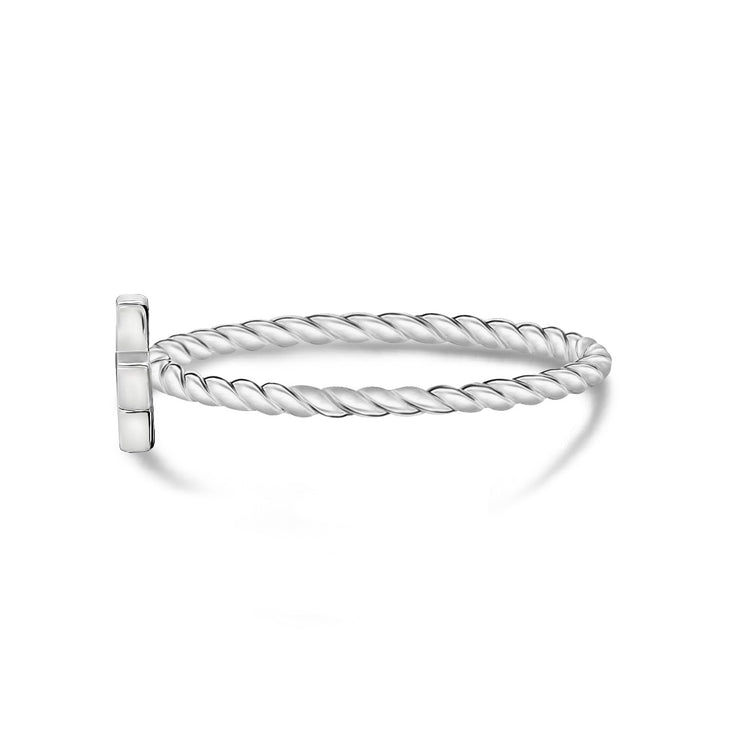 Women Ring - Minimal Twisted Band Stackable Cross Ring
