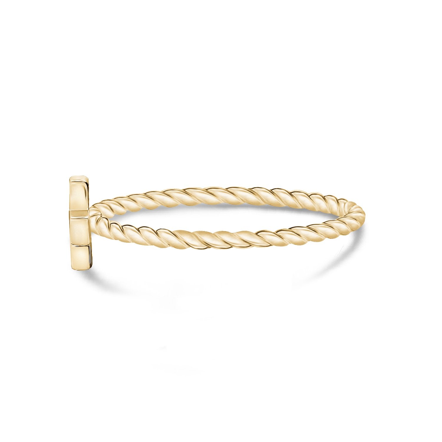Women Ring - Minimal Twisted Band Stackable Cross Ring
