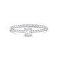 Women Ring - Minimal Stainless Steel Twisted Band Stackable Solitaire Ring