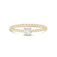 Women Ring - Minimal Gold Steel Twisted Band Stackable Solitaire Ring