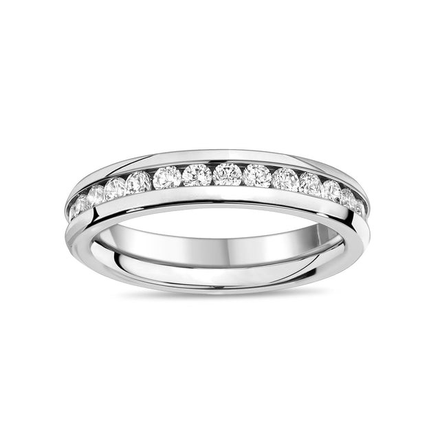 Women Ring - Stainless Steel Channel Setting Eternity Ring