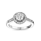 Women Ring - Stainless Steel Classic Halo Round Solitaire Ring