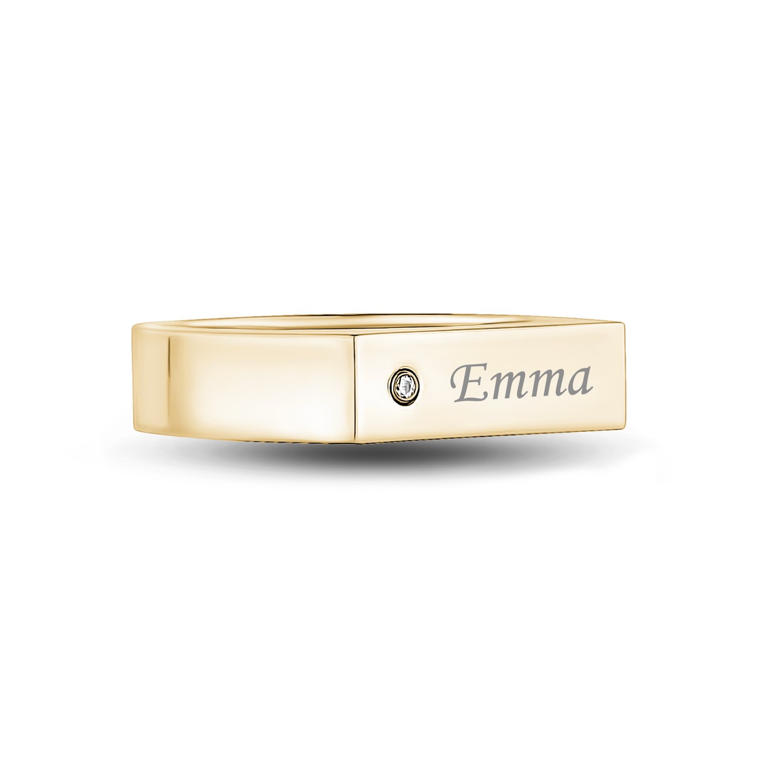 Rectangle Signet Ring - Women Ring - The Steel Shop