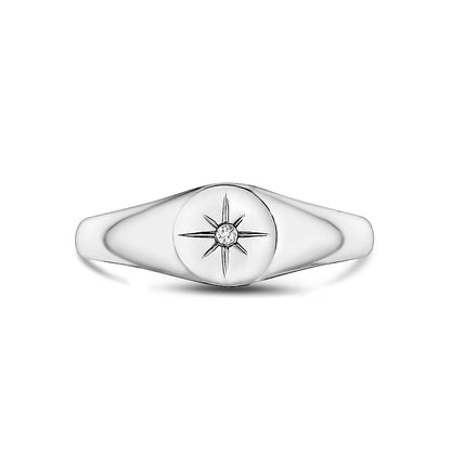 North Star Signet Ring - Women Ring - The Steel Shop