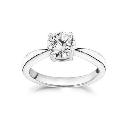 Simple Round Solitaire Ring - Women Ring - The Steel Shop