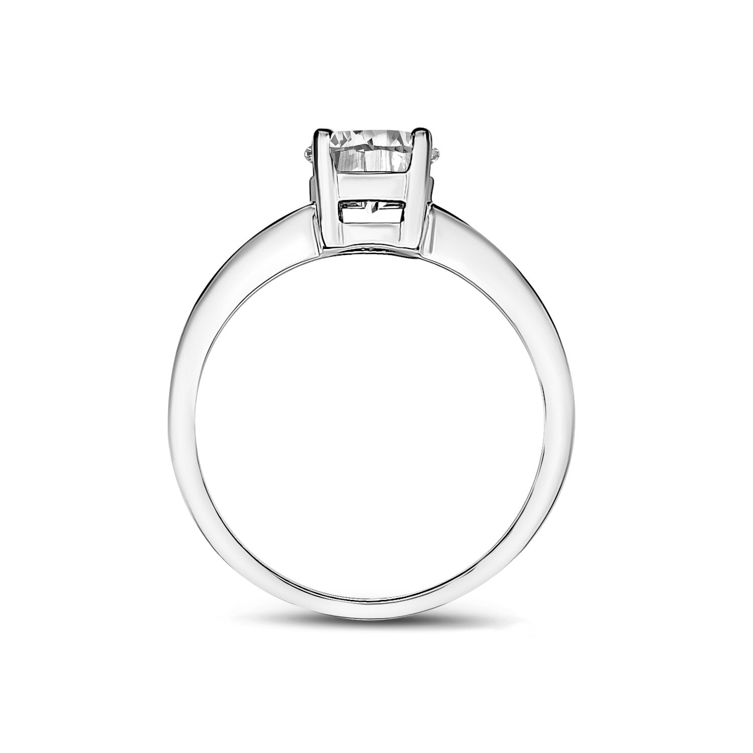 Simple Round Solitaire Ring - Women Ring - The Steel Shop