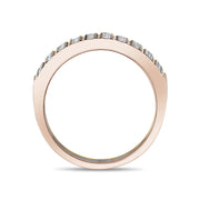 Women Ring - Tri Color Steel Half Eternity Stackable Rings