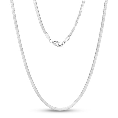 Women's Necklaces - 4mm Stainless Steel Herringbone Chain Necklace