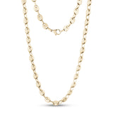 Women's Necklaces - 6mm Gold Coffee Bean Link Chain