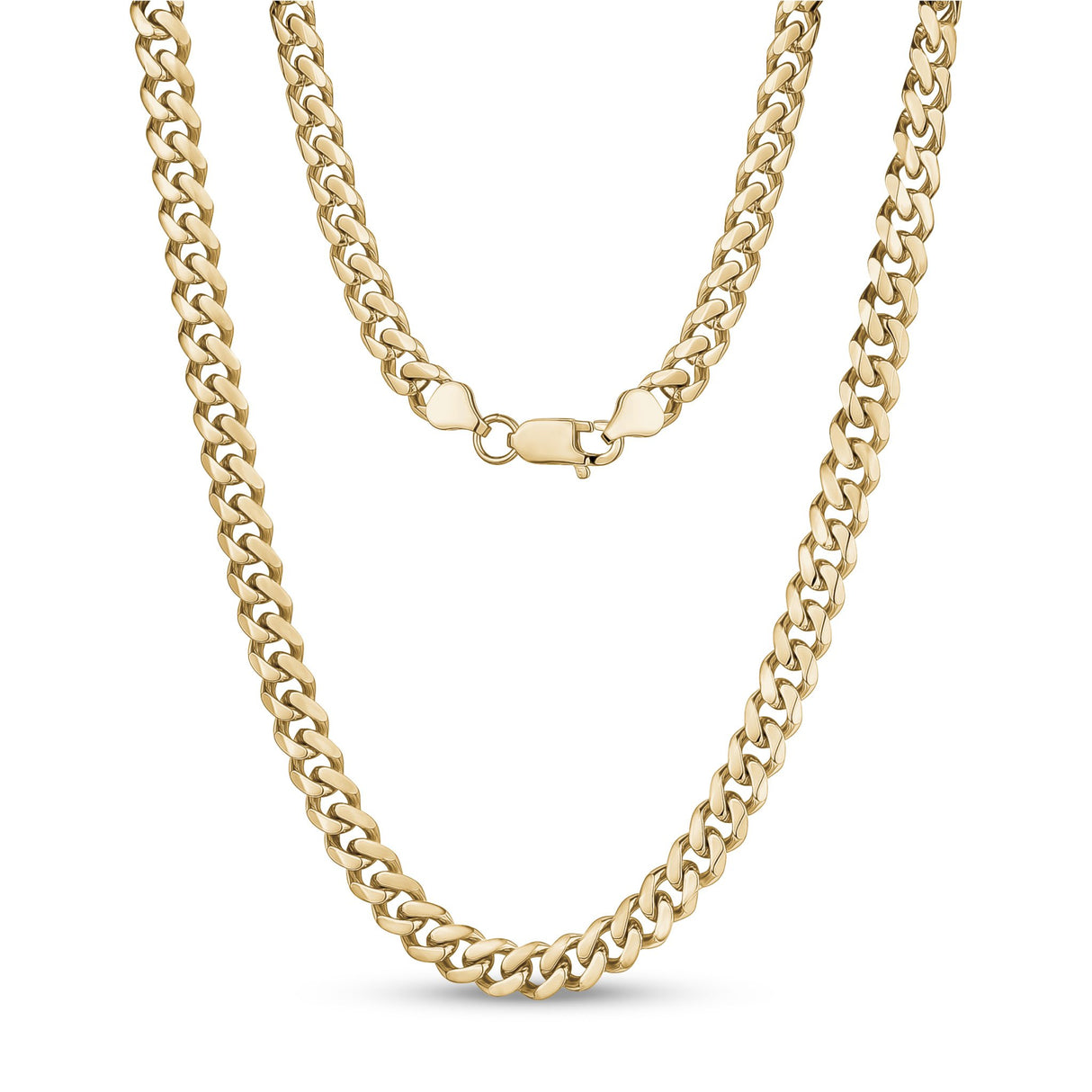 Women's Necklaces - 8mm Gold Stainless Steel Cuban Link Necklace