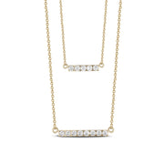 Women's Necklaces - Double Bar Layered Gold Stainless Steel Necklace