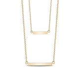 Women's Necklaces - Double Bar Layered Stainless Steel Necklace