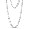 Women's Necklaces - Double Chain Paperclip Steel Necklace