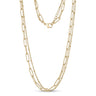 Women's Necklaces - Gold Double Chain Paperclip Steel Necklace